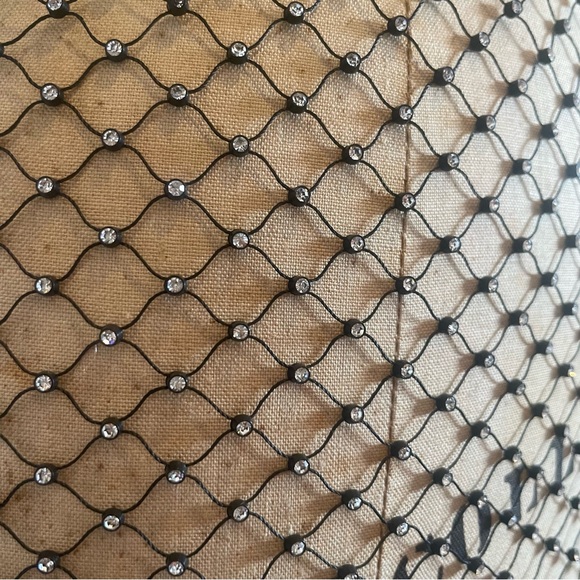 Lucy Paris- NWT SZ M Black Rhinestones Mesh Tank - Picture 7 of 10